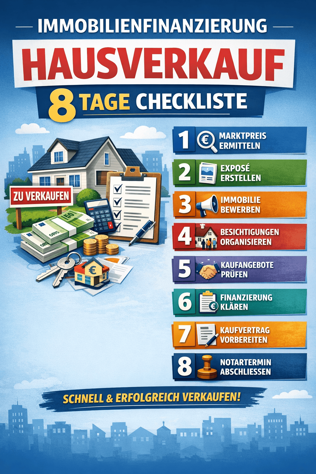 Immobilienfinanzierung Hausverkauf 8 Tage Checkliste